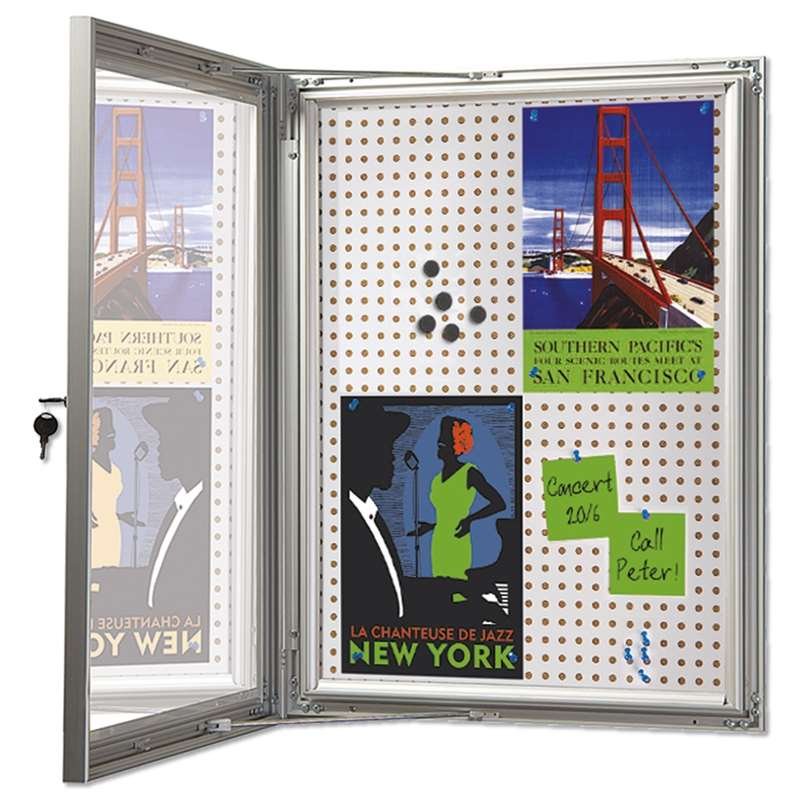 Infobox Combi with lock, 45 mm, 4 x A4, alu/silver