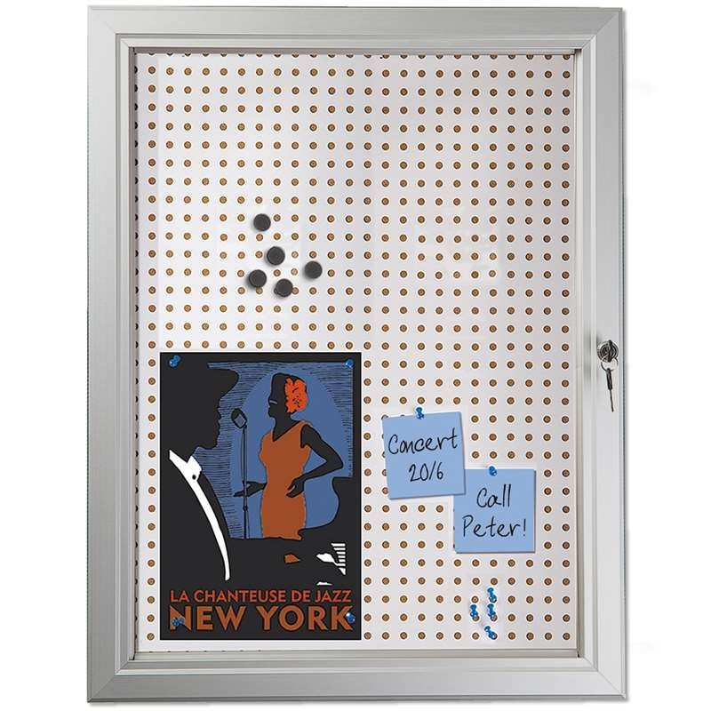 Infobox Combi with lock, 45 mm, 4 x A4, alu/silver