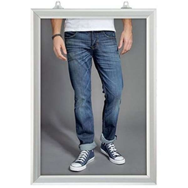 Slide-in frame, double sided, 25 mm, vertical, A4, alu/silver