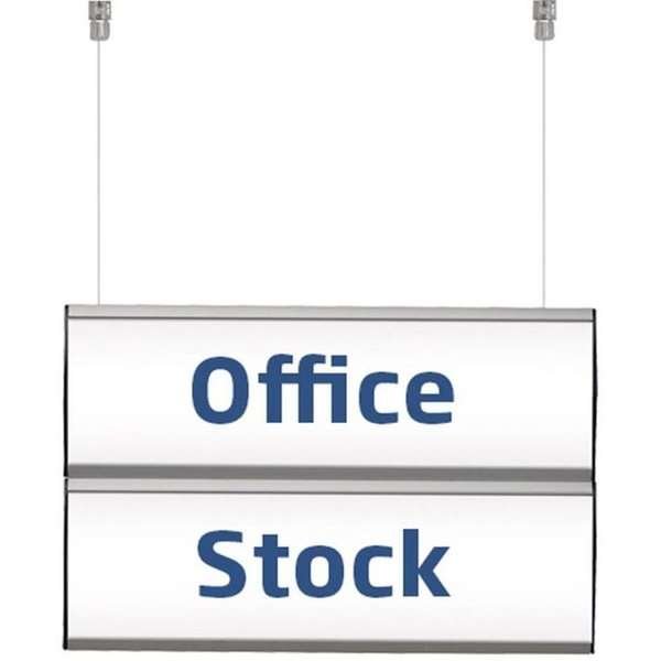 Ceiling Info System, double sided, 2 displays 10,5 x 50 cm