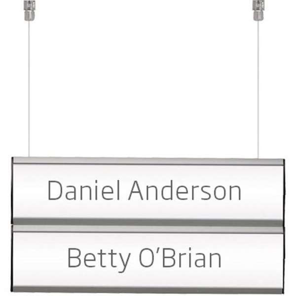 Ceiling Info System, double sided, 2 displays 7,4 x 50 cm