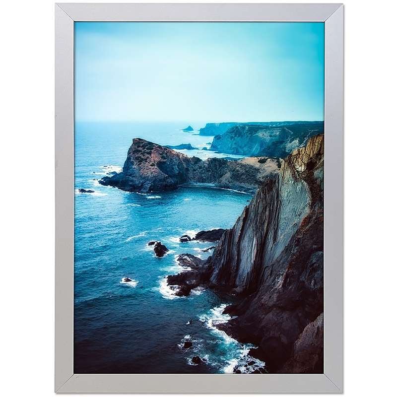 Alu snap frame, silver, 20 mm flat profile, 70 x 100 cm