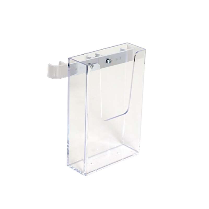 Acrylic holder for M65 brochures, with white fitting