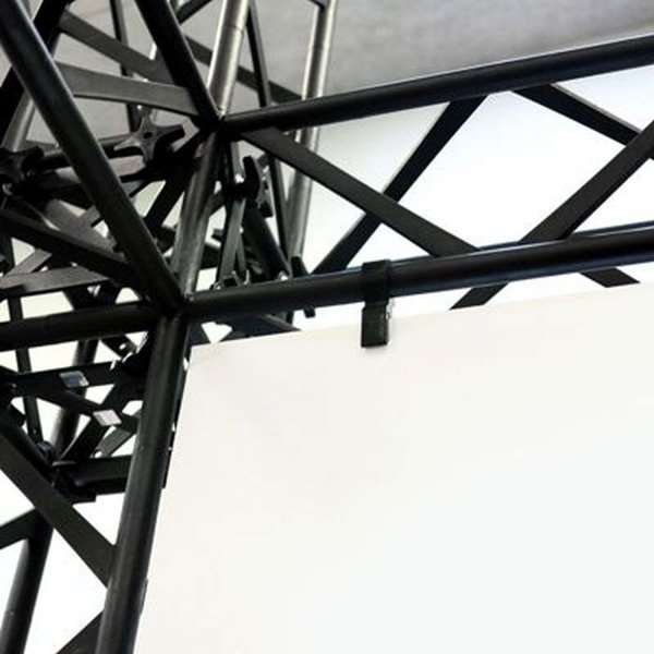 Crown Truss Single Banner, 15 x 15 cm, black exhibition wall #20