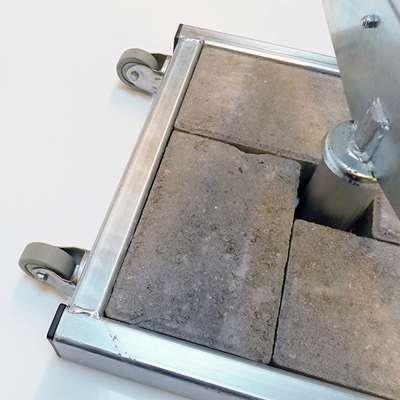 Outdoor Spin Sign, concrete stand