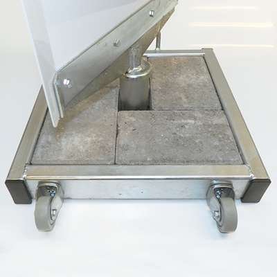 Outdoor Spin Sign, concrete stand