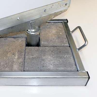 Outdoor Spin Sign, concrete stand