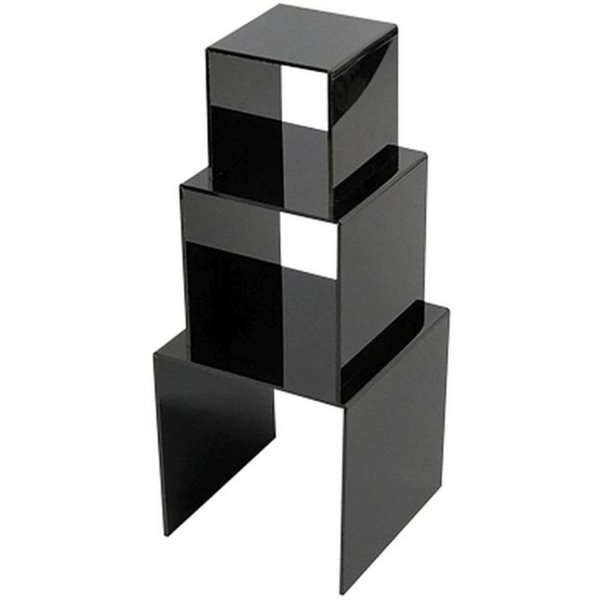 Nesting Shelves x 3, black, acrylic