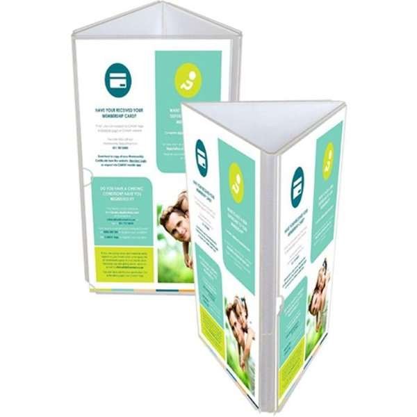 Triangle Menuholder, acrylic, 3 x M65