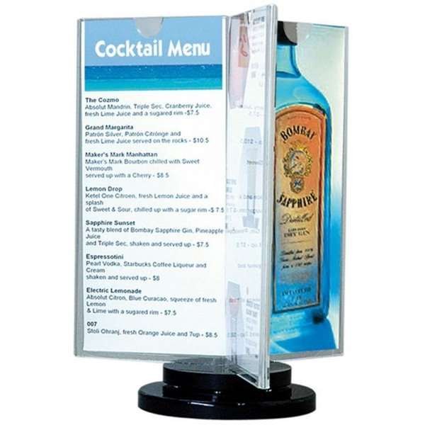 Spin Menuholder, acrylic, 6 x M65