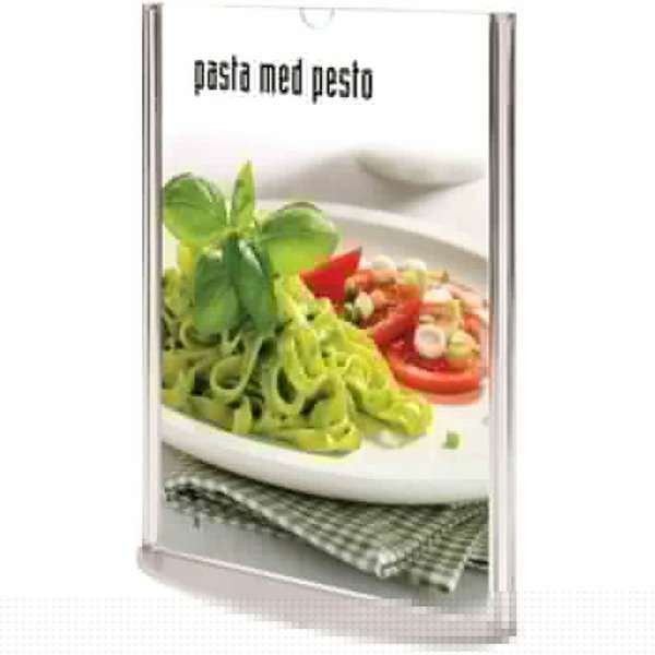 Oval Leaflet Menuholder, acrylic, A4