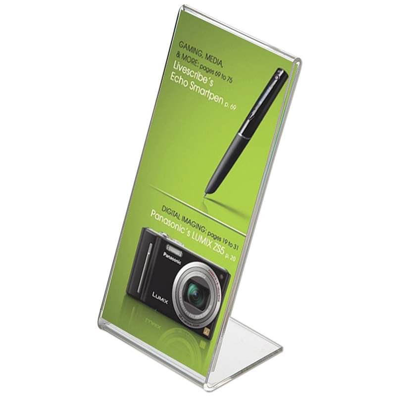 L-Menuholder, vertical A6 acrylic display