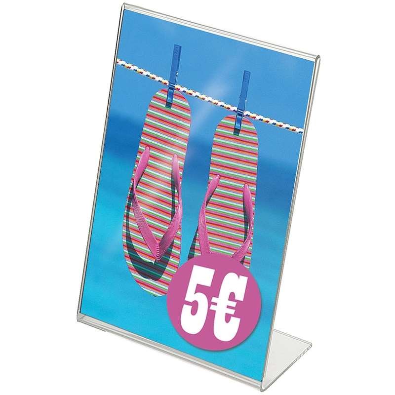 L-Menuholder, vertical A4 acrylic display