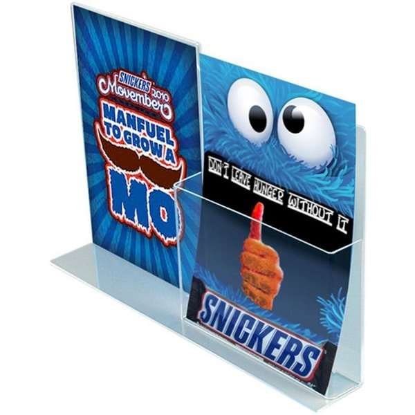 Menuholder Double A4, acrylic, with A4 holder