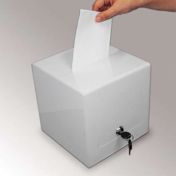 Tip Box Square, opal white acrylic