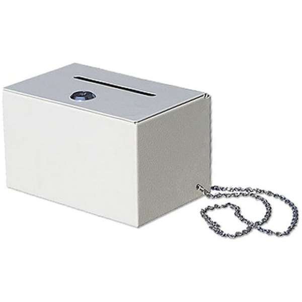 Donation Box, white, with A5 info