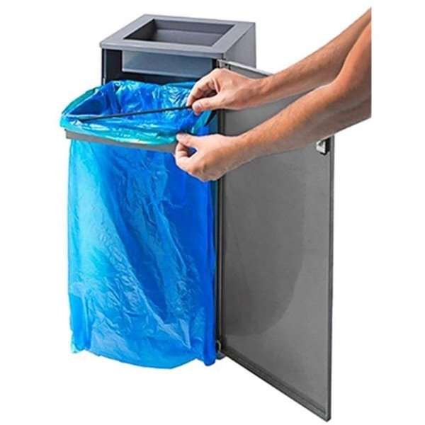 Waste Bin, Square, RAL 9007