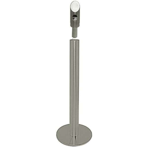 Cigarette Bin Pole, grey laquered, for outdoor use