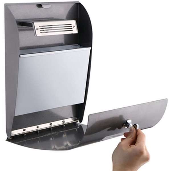 Cigarette Bin Convex, grey coated, 2,1 l