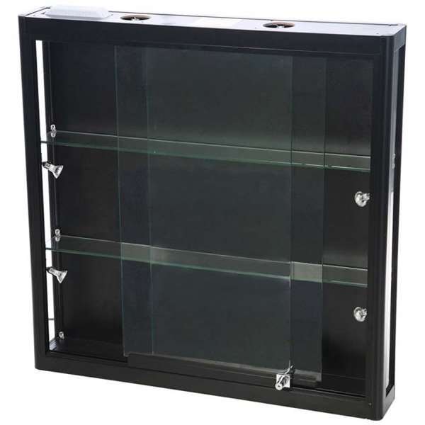Showcase Wall Duo, black, with LED spots