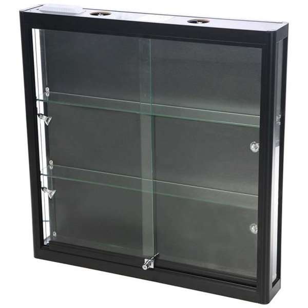 Showcase Wall Duo, black, with LED spots