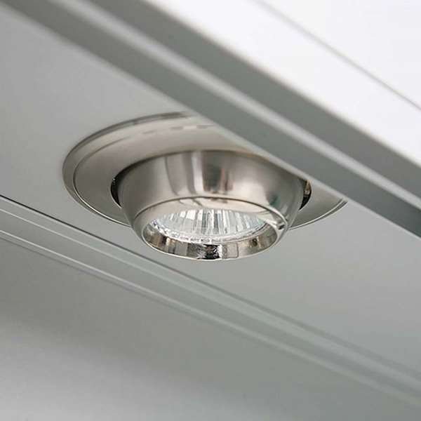 Showcase Wall Duo, silver, with LED spots