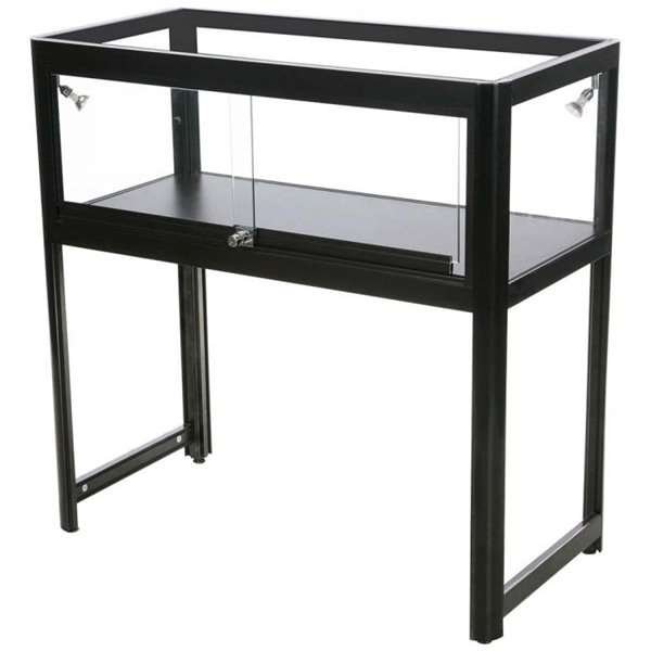 Showcase Desk Duo, black, with LED spots