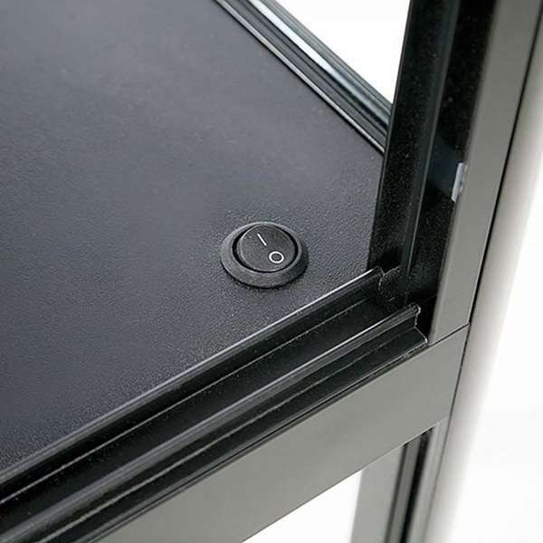 Showcase Desk Duo, black, with LED spots