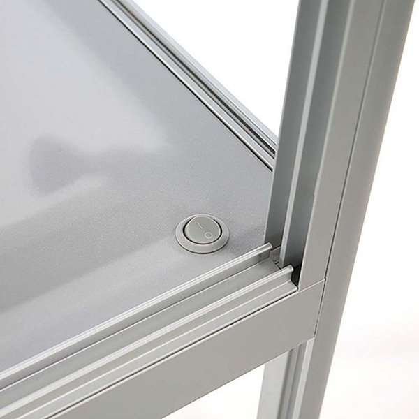 Showcase Desk Duo, silver, with LED spots