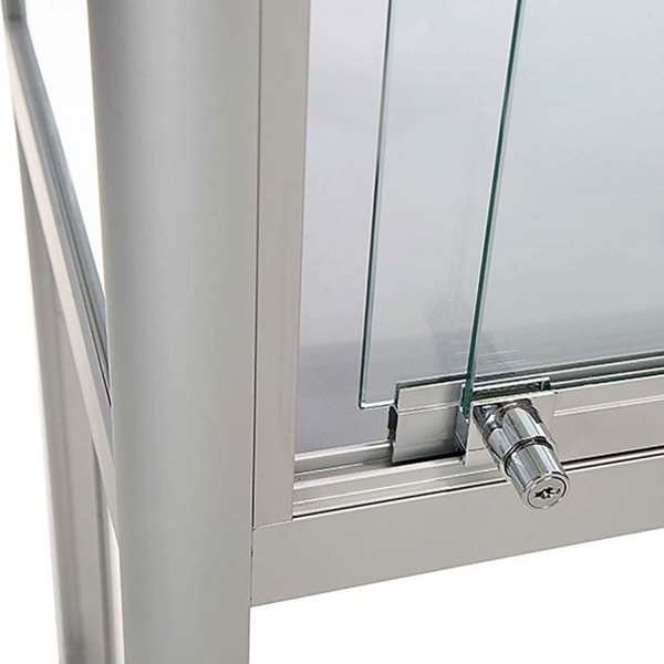 Showcase Desk Duo, silver, with LED spots