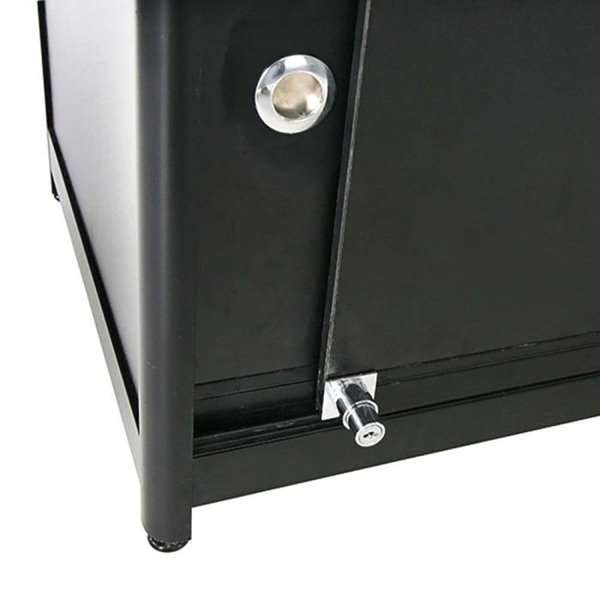 Showcase Tower Duo, black, with storage and LED spots