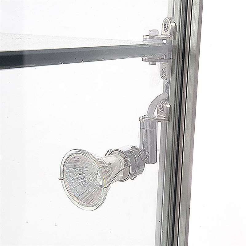 Showcase Tower Duo, silver, with LED spots