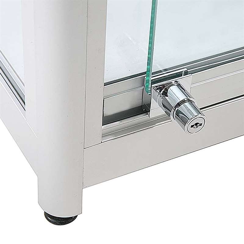 Showcase Tower Duo, silver, with LED spots