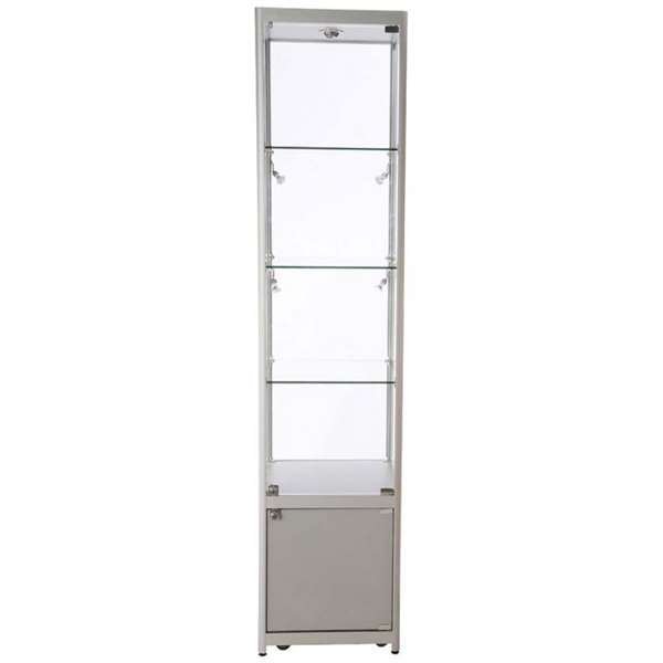 Showcase Tower, Solo, with locker - Silver. LED