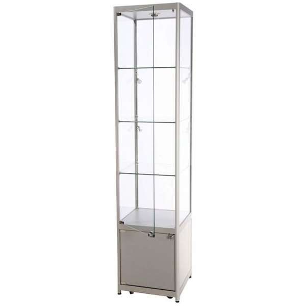 Showcase Tower, Solo, with locker - Silver. LED