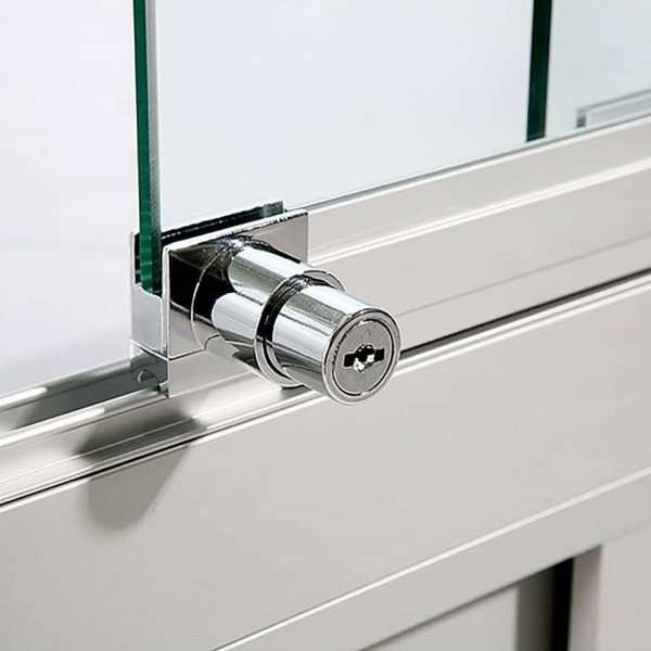 Showcase Counter Duo, silver, with storage and LED spots