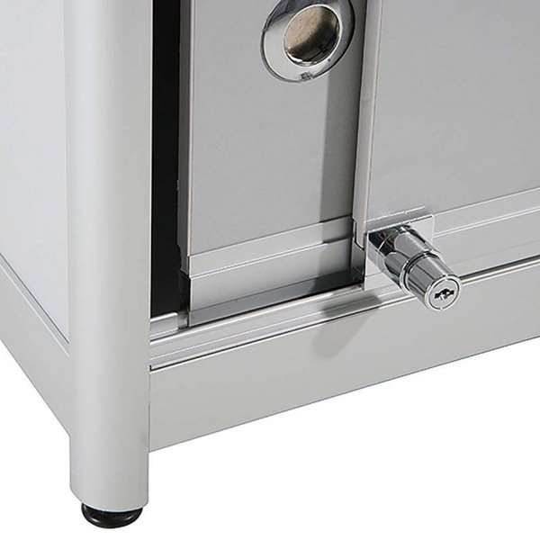 Showcase Counter Duo, silver, with storage and LED spots