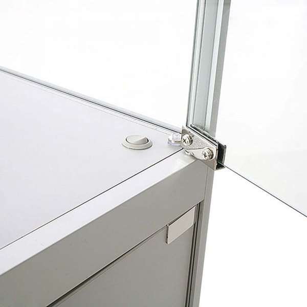 Showcase Counter Duo, silver, with storage and LED spots