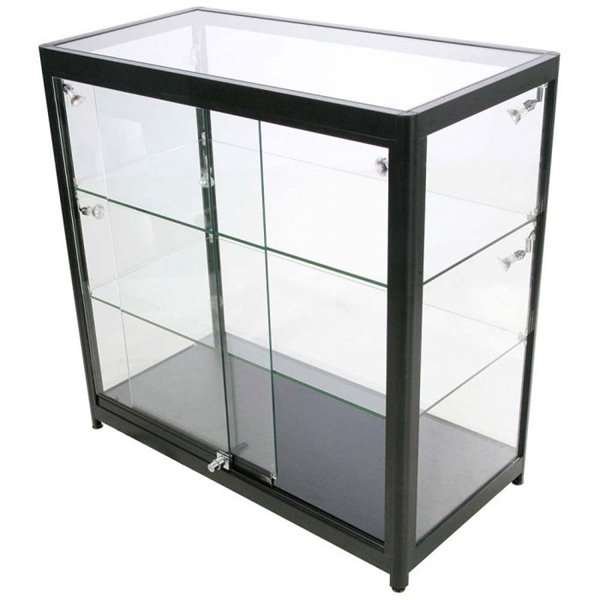 Showcase Counter Duo, black, with LED spots