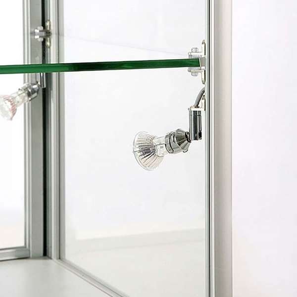 Showcase Counter Duo, silver, with LED spots