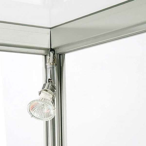 Showcase Counter Duo, silver, with LED spots