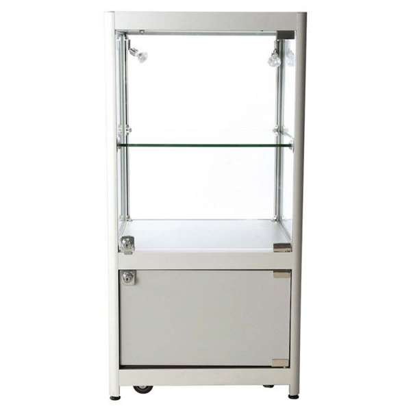 Showcase Counter, Solo, silver, with storage and halogen spots