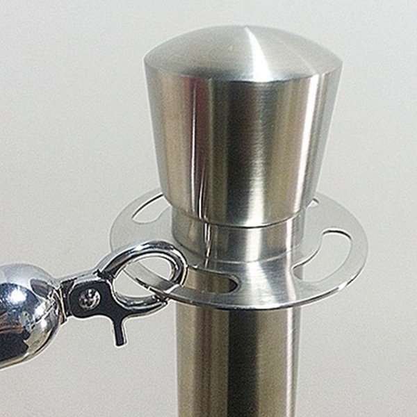 Round fitting, silver, for Crowd Barrier banner pole