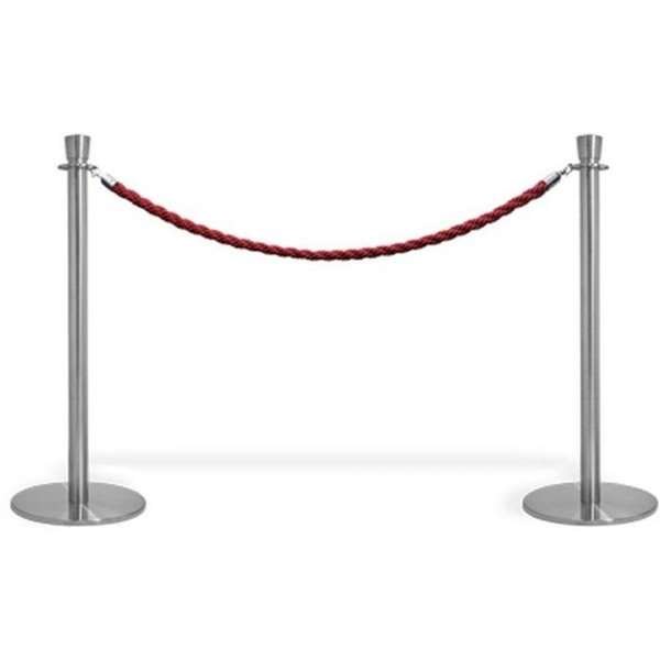 Red rope with silver hooks for Crowd Barrier stands