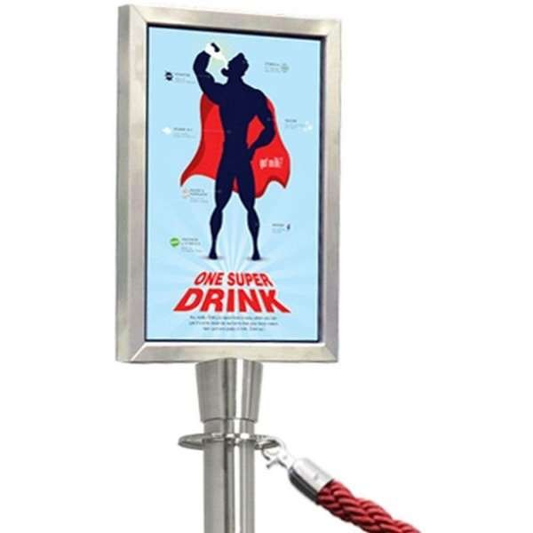 Crowd control top for rope, with tread. Steel