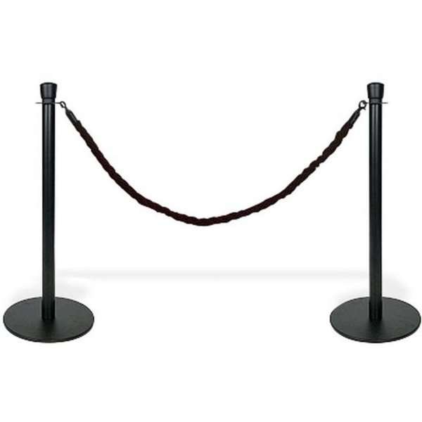 Wall fitting, black, for Crowd Barrier rope/pole