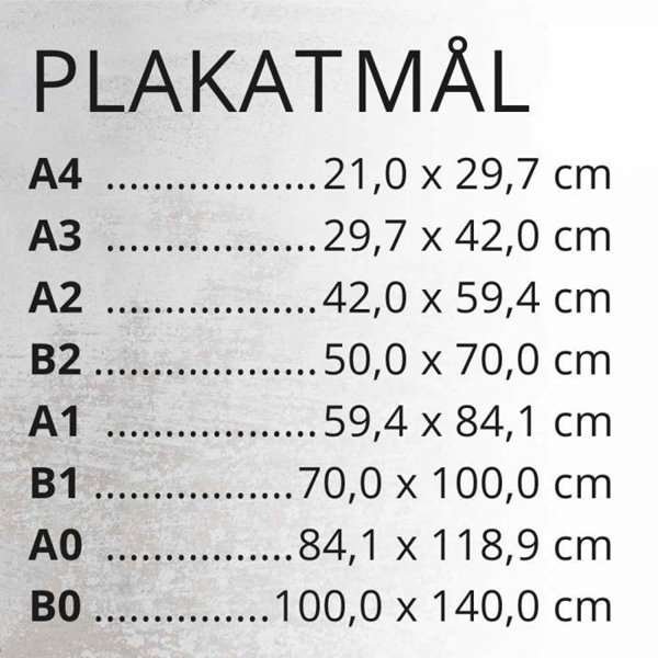 B2 - 50x70 cm Poster printed on PET Stayflat film