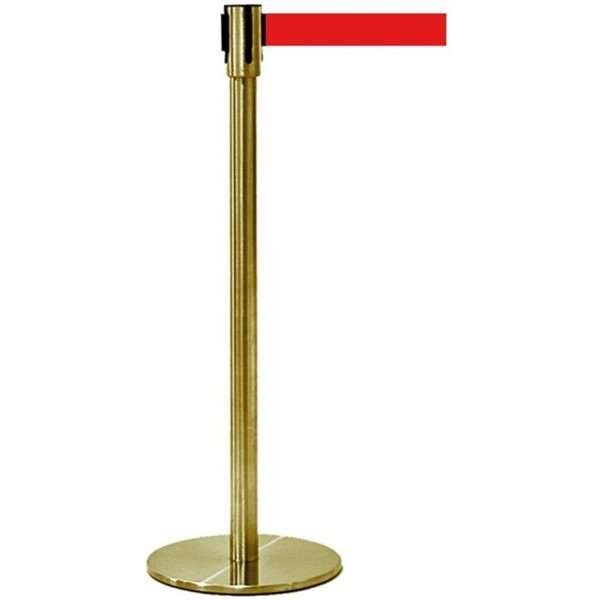 Crowd Control System, pole with Red belt. Gold System