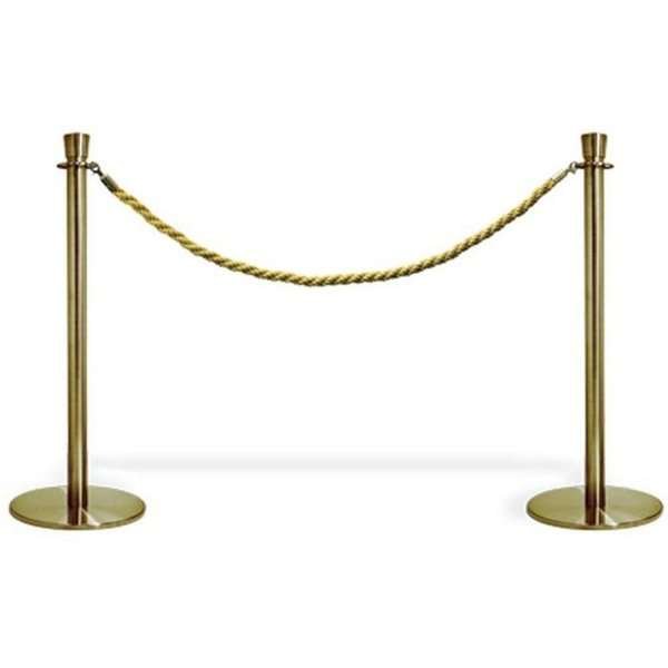 Crowd Control System, 2 poles with gold rope. Gold System