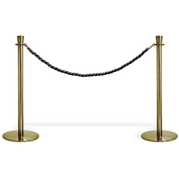 Crowd Control System, 2 poles with black rope. Gold System